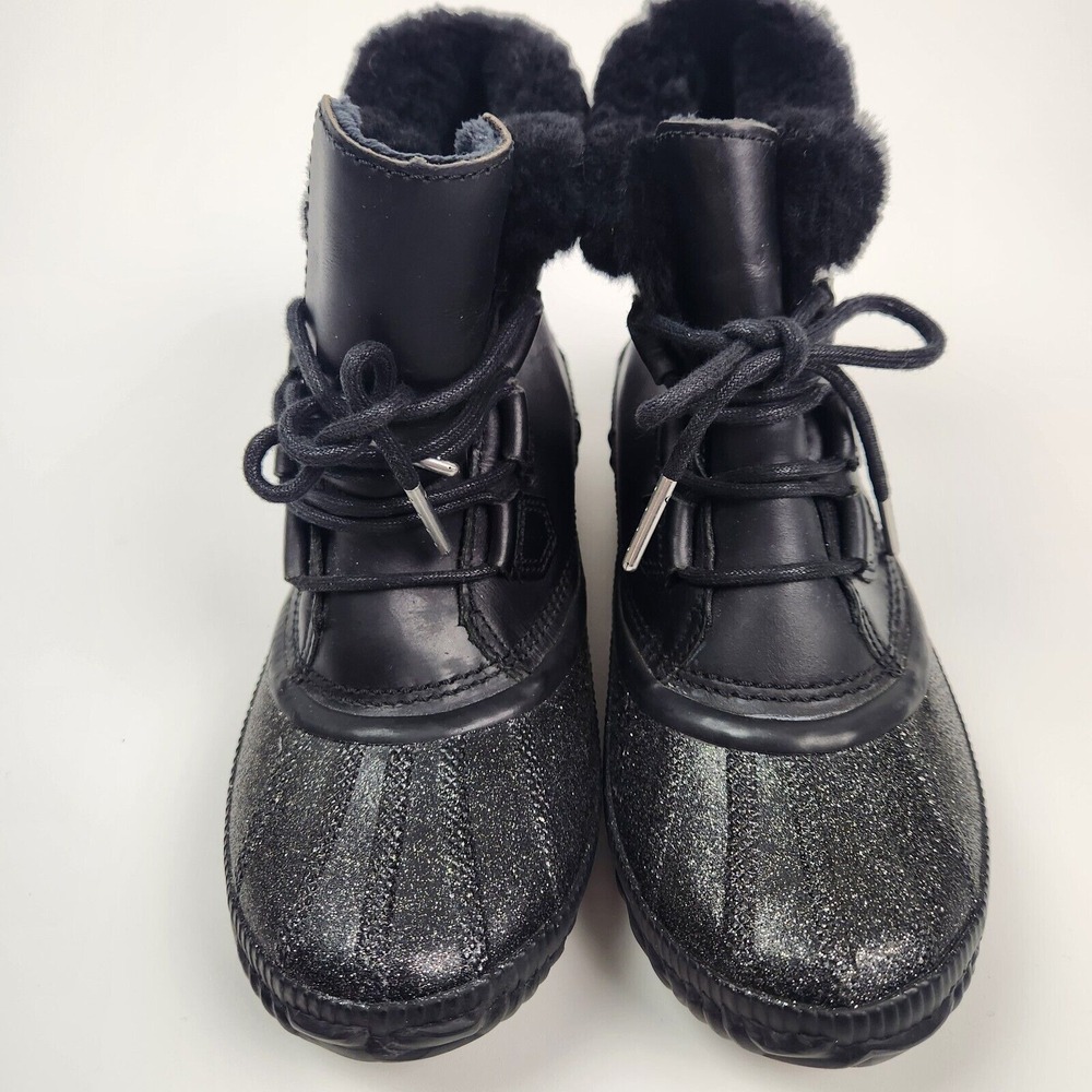 Sorel Out N About Plus Lux US 8 Boots Waterproof‎ Black Leather Glitter - Picture 3 of 6